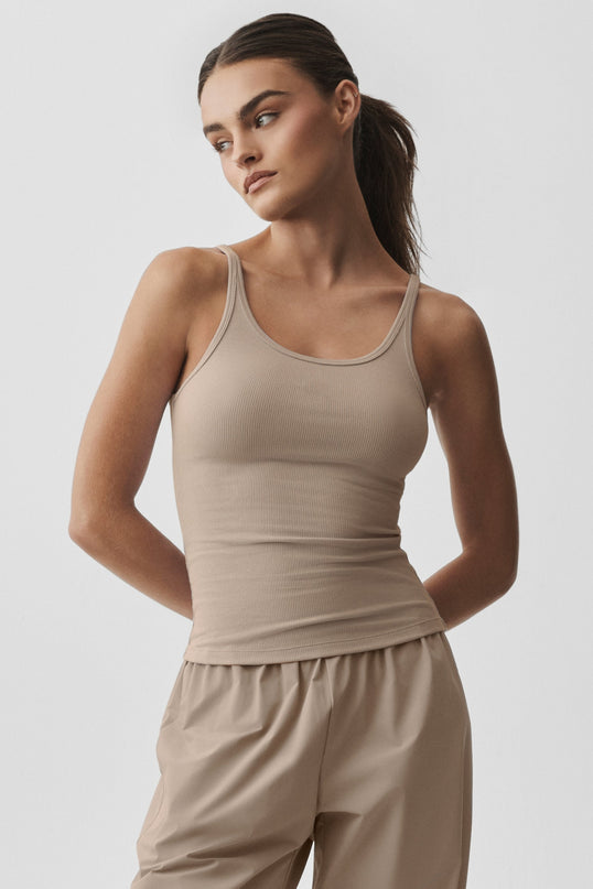 Ribbed Adore Tank - Gravel
