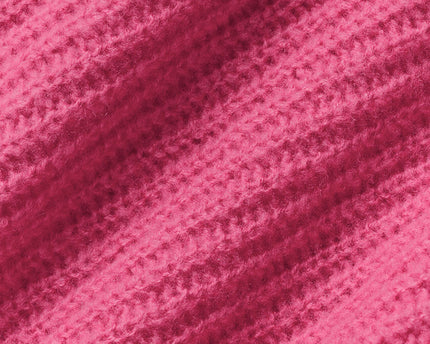 Wool Cashmere Ribbed Noble Full Zip Hoodie - Paradise Pink