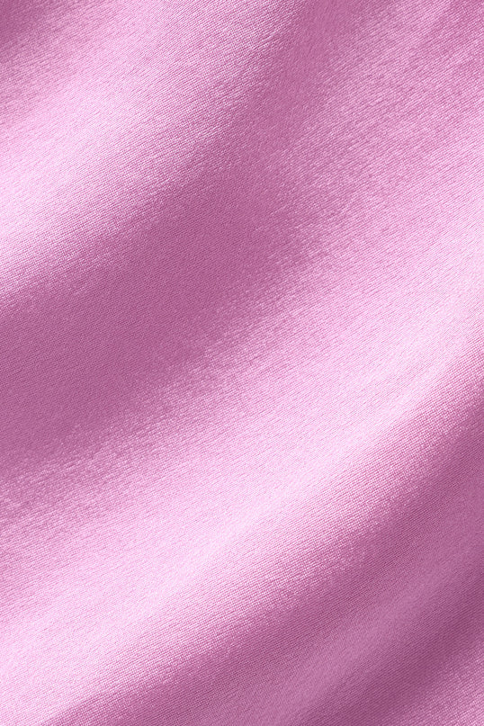 Silk Luminous Cropped Button Down Long Sleeve - Candy Heart Pink