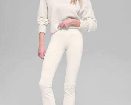 Wool Cashmere Cropped New Class Crewneck Sweater - Ivory