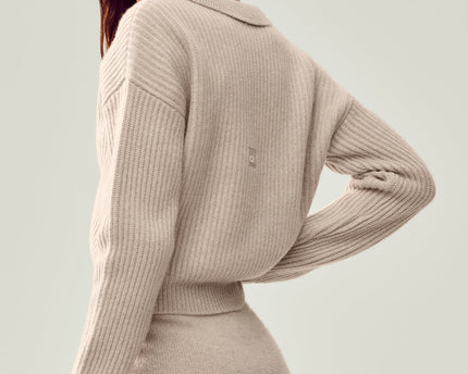 Cashmere Northstar Polo - Oat Heather