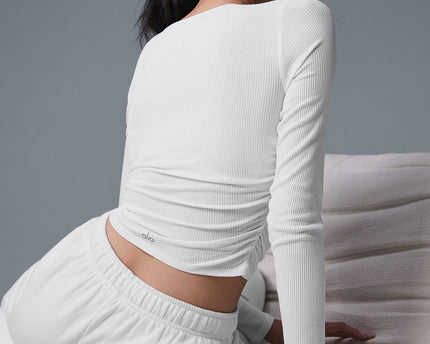 Gather Long Sleeve - White