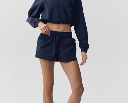 Cropped 1/4 Zip Alumni Pullover - Navy