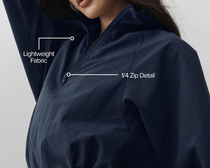 Cropped 1/4 Zip Alumni Pullover - Navy