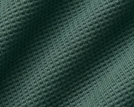 Waffle Weekend Escape Mock Neck Long Sleeve - Clover Green