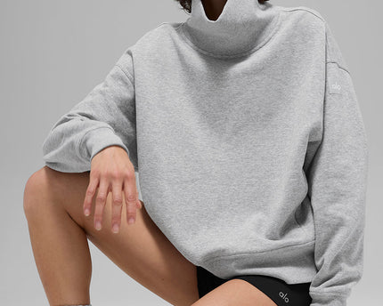 Hazy Mock Neck Pullover - Athletic Heather Grey