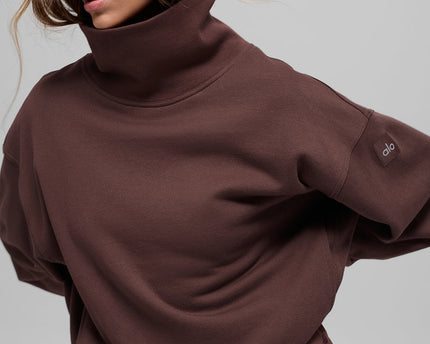 Hazy Mock Neck Pullover - Brownstone