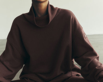 Hazy Mock Neck Pullover - Brownstone
