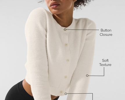 Snuggle Up Sweater Cropped Cardigan - Ivory