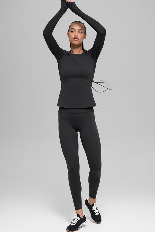 Airbrush Winter Warm Nocturne Long Sleeve - Black