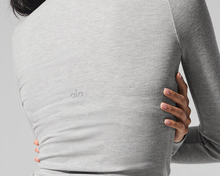Ribbed Modal Long Sleeve - Athletic Heather Grey