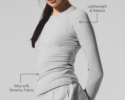Ribbed Modal Long Sleeve - Athletic Heather Grey