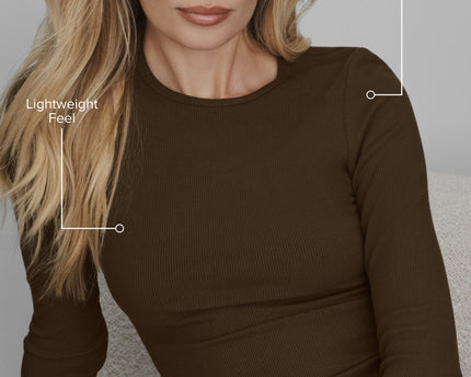 Ribbed Modal Long Sleeve - Espresso