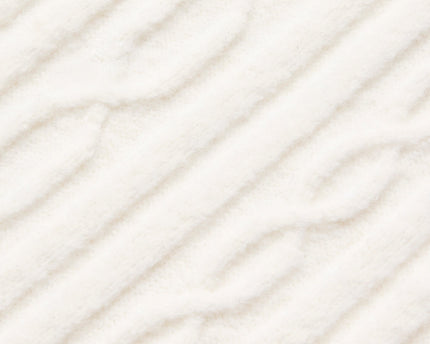 Cable Knit Cropped Winter Bliss Turtleneck Long Sleeve - Ivory