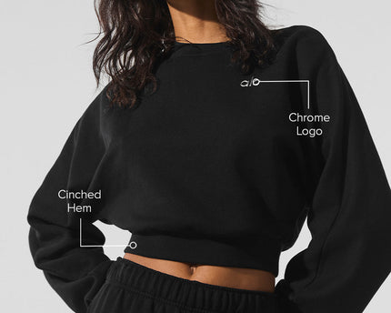 Cropped Accolade Crewneck - Black
