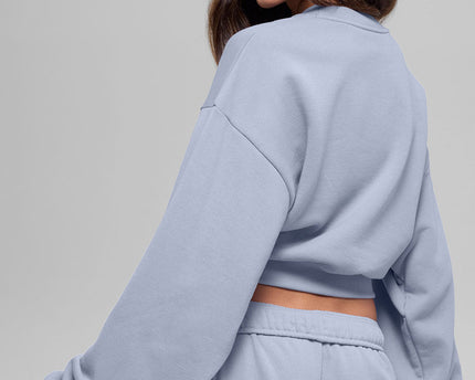 Cropped Accolade Crewneck - Winter Frost