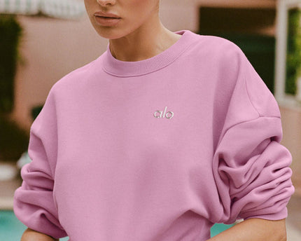 Cropped Accolade Crewneck - Candy Heart Pink