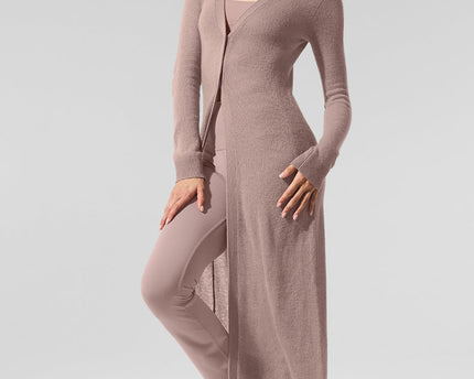 Sheer Cashmere Long Cardigan - Taupe