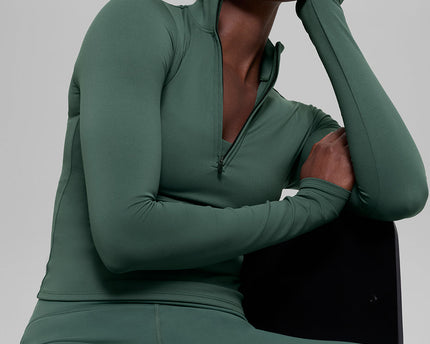 ALO Softsculpt Precision 1/4 Zip Long Sleeve - Clover Green