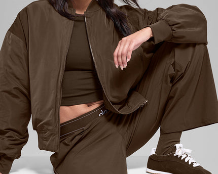 Faux Fur Urbanite Bomber - Espresso/Ivory