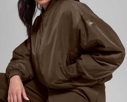 Faux Fur Urbanite Bomber - Espresso/Ivory