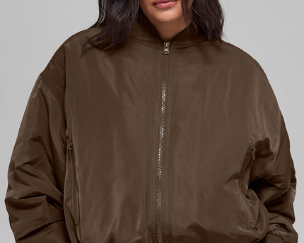 Faux Fur Urbanite Bomber - Espresso/Ivory