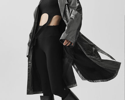 Metallic Break Line Trench - Silver Metallic