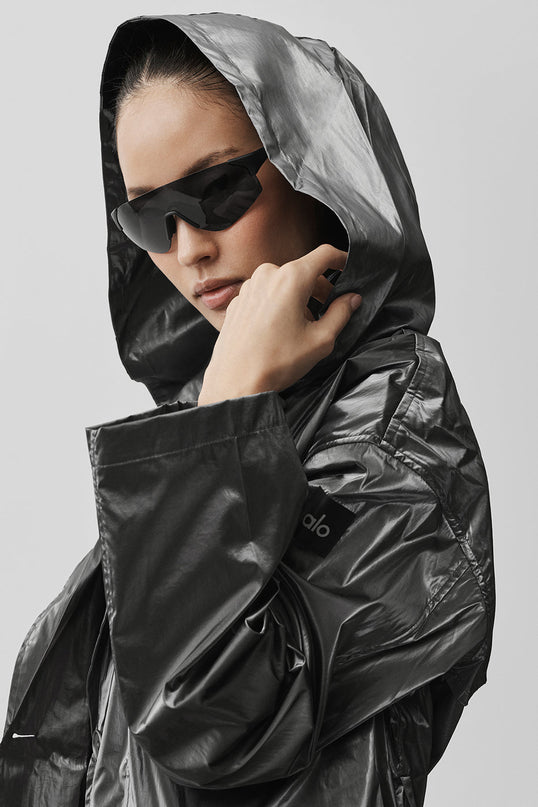 Metallic Break Line Trench - Silver Metallic