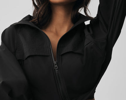 Cropped Playmaker Jacket - Black