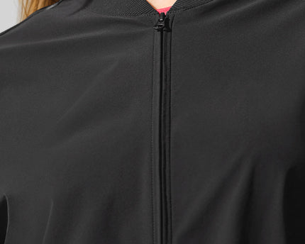 Cropped Breezy Full-Zip Cover Up - Black