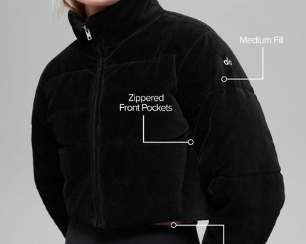 Micro Corduroy Dreamy Puffer - Black