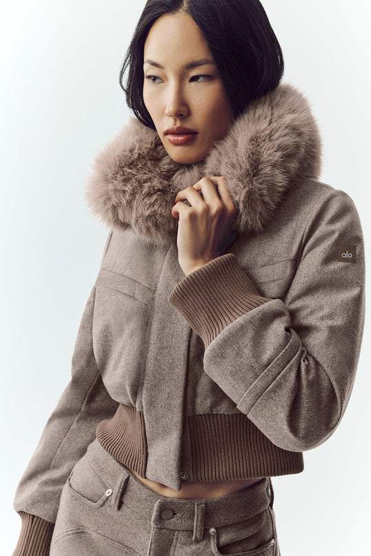 Wool Blend Bunny Slope Jacket - Alpine Cocoa Heather