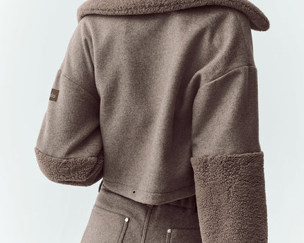 Wool Blend Nightfall Bomber - Alpine Cocoa Heather
