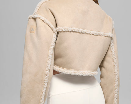 Faux Shearling Snowfall Cropped Jacket - Woodland Tan