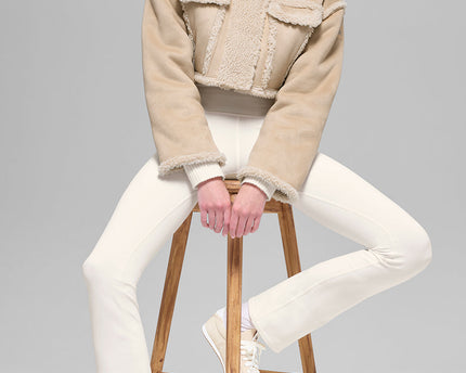 Faux Shearling Snowfall Cropped Jacket - Woodland Tan