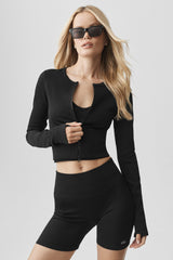 Seamless Ribbed Favorite Jacket - Black