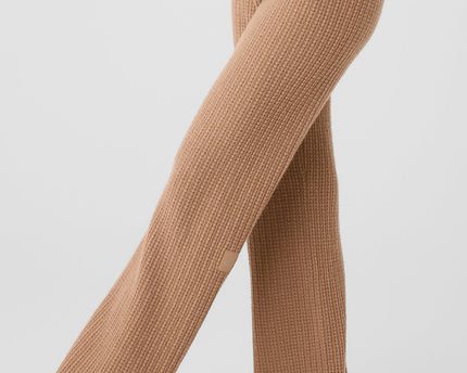 Cashmere High-Waist Plush Waffle Pant - Toasted Almond