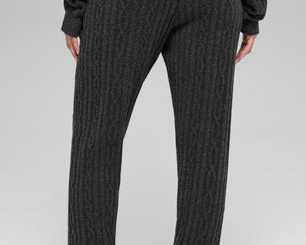 Cable Knit Winter Bliss Pant - Dark Heather Grey