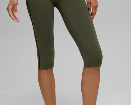 Airbrush High-Waist Race Pace Capri - Green Olive/Black