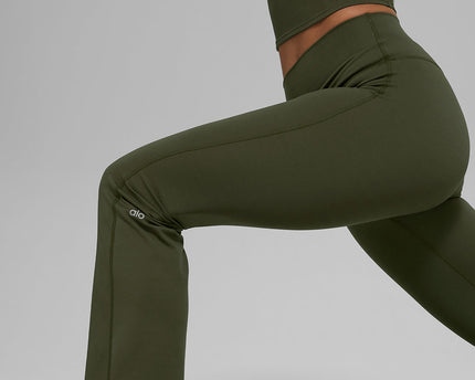 ALO Softsculpt High-Waist Bootcut Legging (Short) - Green Olive
