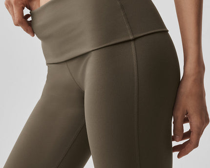 ALO Softsculpt Foldover Flare Legging (Short) - Olive Tree