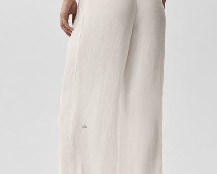 Semi-Sheer Golden Hour High-Waist Straight Leg Pant - Ivory