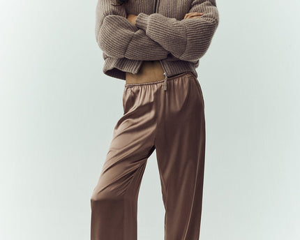 Silk Luminous Pant (Long) - Alpine Cocoa