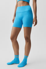 5' Seamless Ribbed Favorite Short - Azure Blue