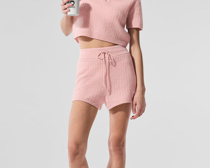 Cashmere High-Waist Plush Waffle Short - Pink Quartz