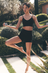 4' Seamless Modal Ribbed High-Waist Short - Black