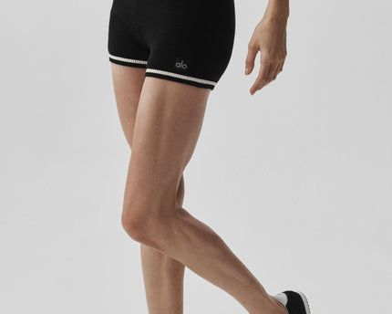 Tennis Club Sweater Knit Hot Short - Black/Ivory