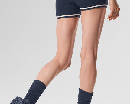 Tennis Club Sweater Knit Hot Short - Navy/Ivory