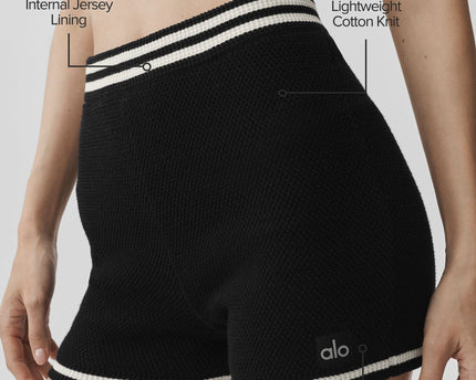 Tennis Club Sweater Knit Hot Short - Black/Ivory