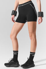 4' Airbrush High-Waist Heart Throb Short - Black/White